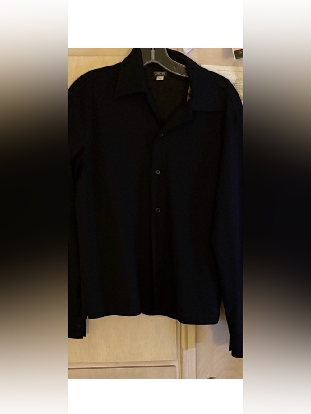 Men's Black Button-Up Shirt. By Cherokee. Made in the USA. 1990s. Vintage